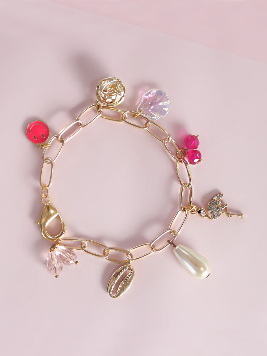 Flamingo Charm Bracelet – The Populor - Main Image
