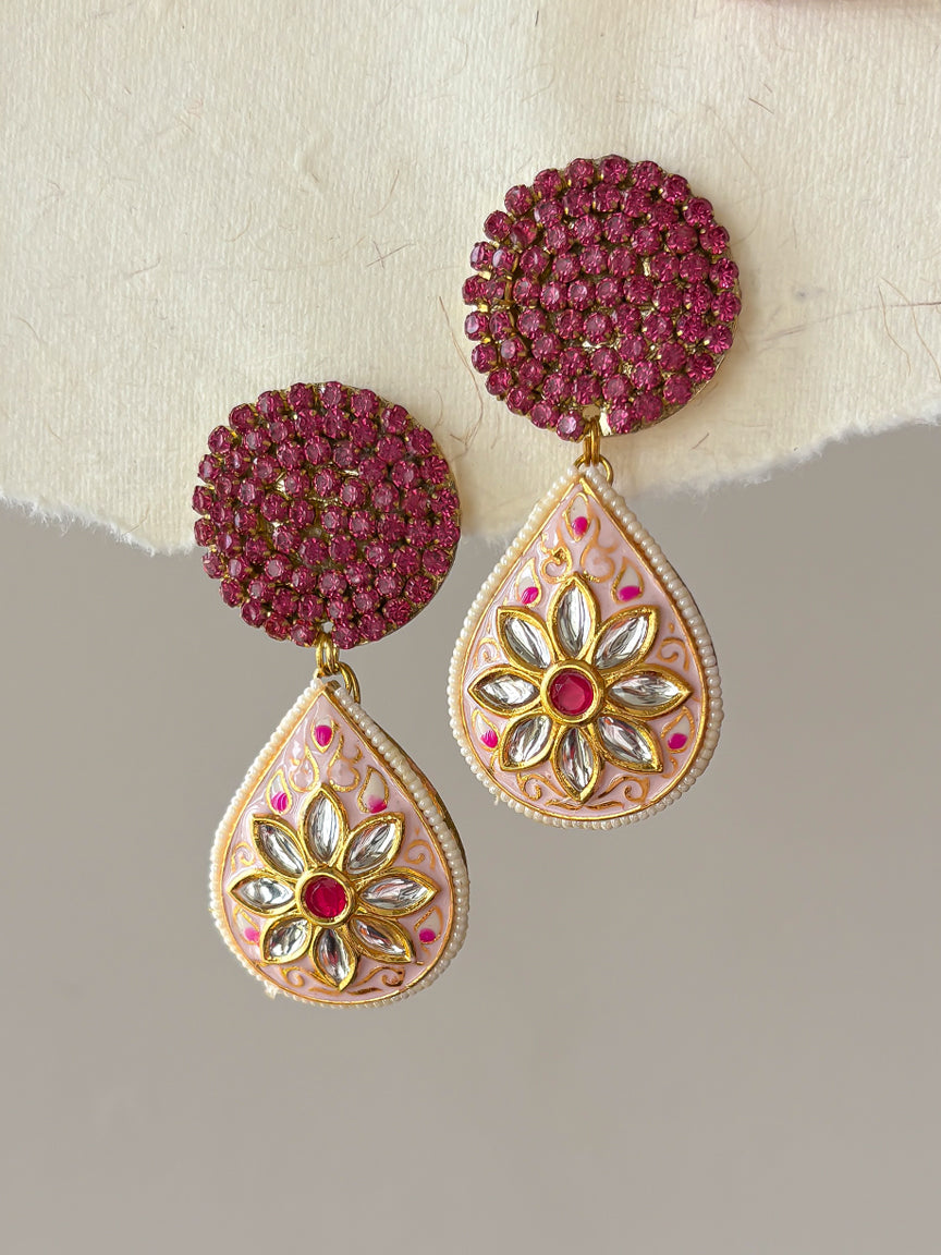 Rani Pink Statement Earrings