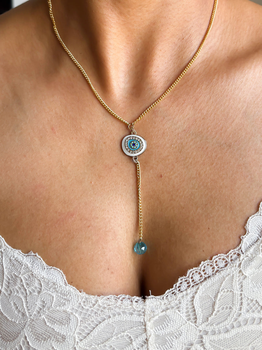 White Evil Eye Necklace