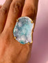 Blue Agate Crystal Ring