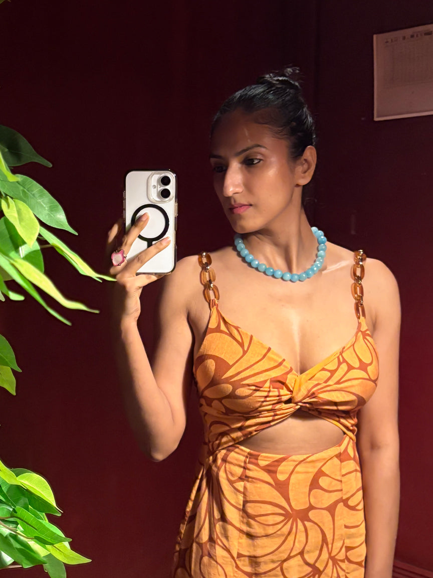 Ocean Blue Crystals Necklace