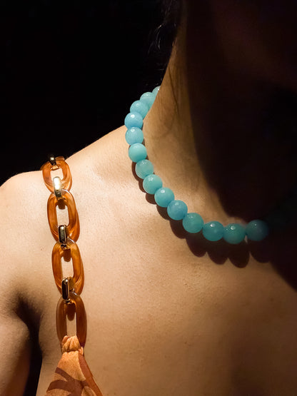 Ocean Blue Crystals Necklace