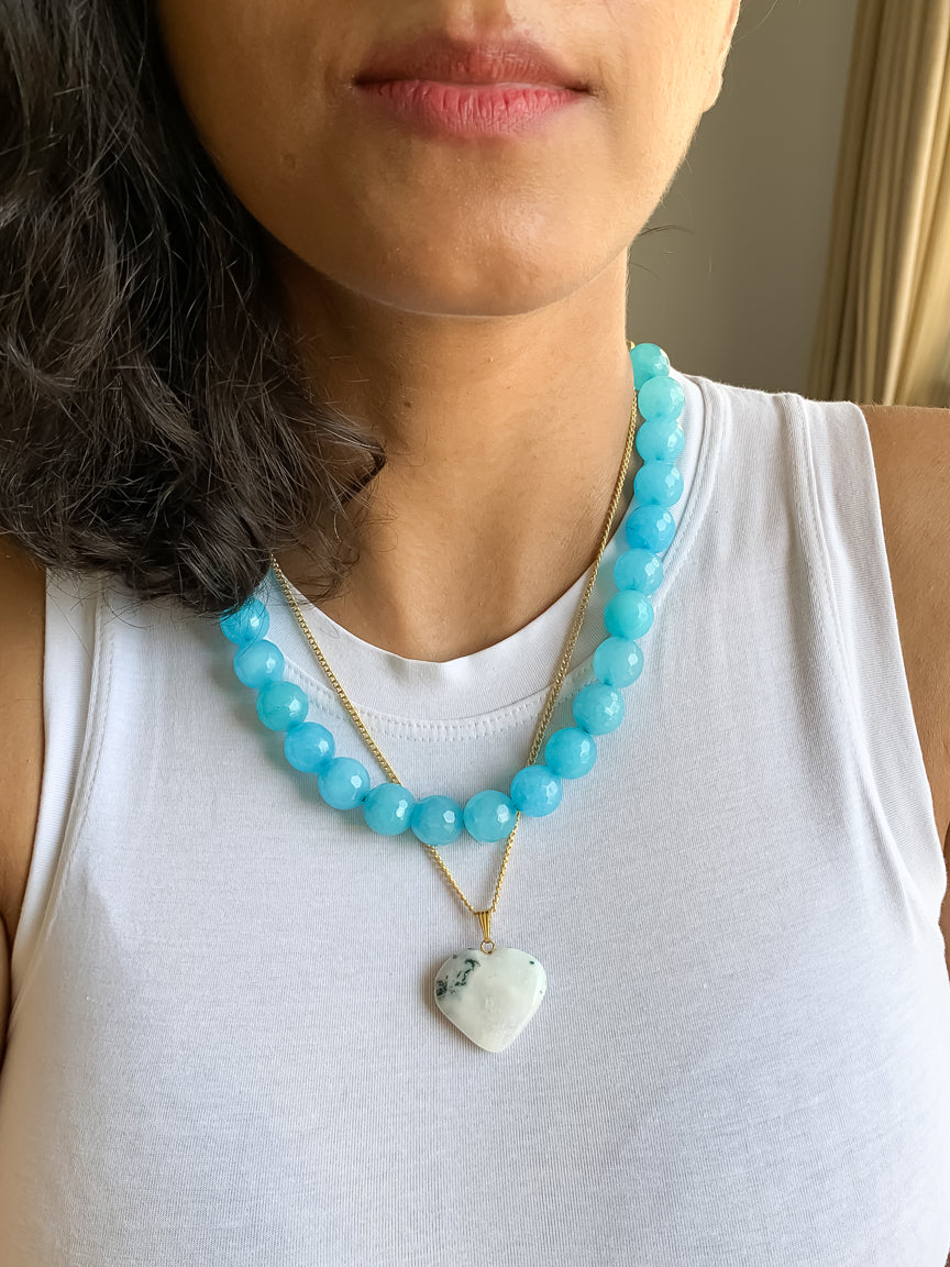 Ocean Blue Crystals Necklace