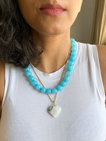 Ocean Blue Crystals Necklace