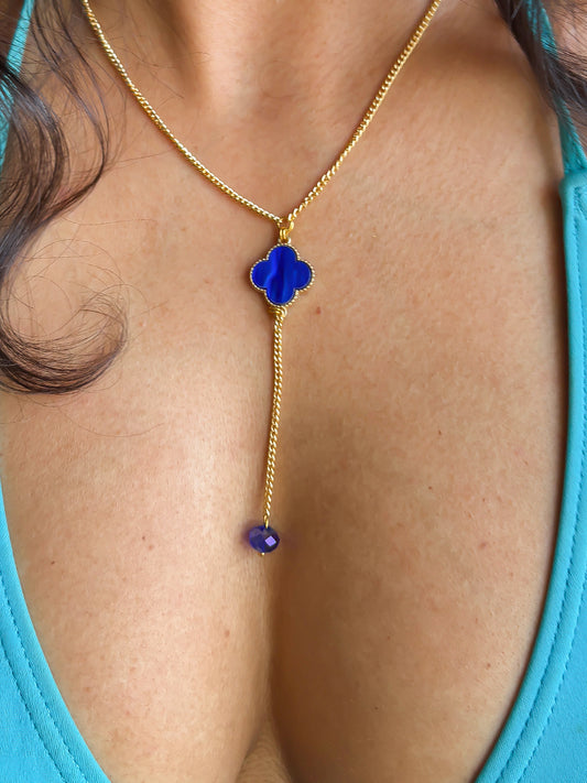Clover Necklace - Blue