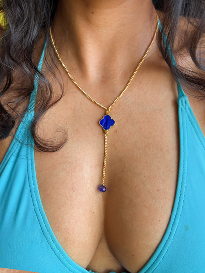 Clover Necklace - Blue