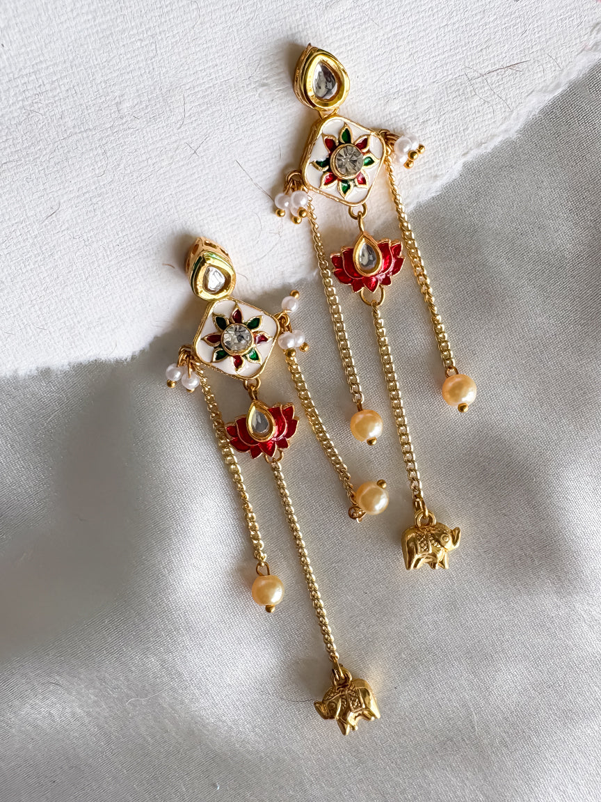 Kundan Lotus Earrings