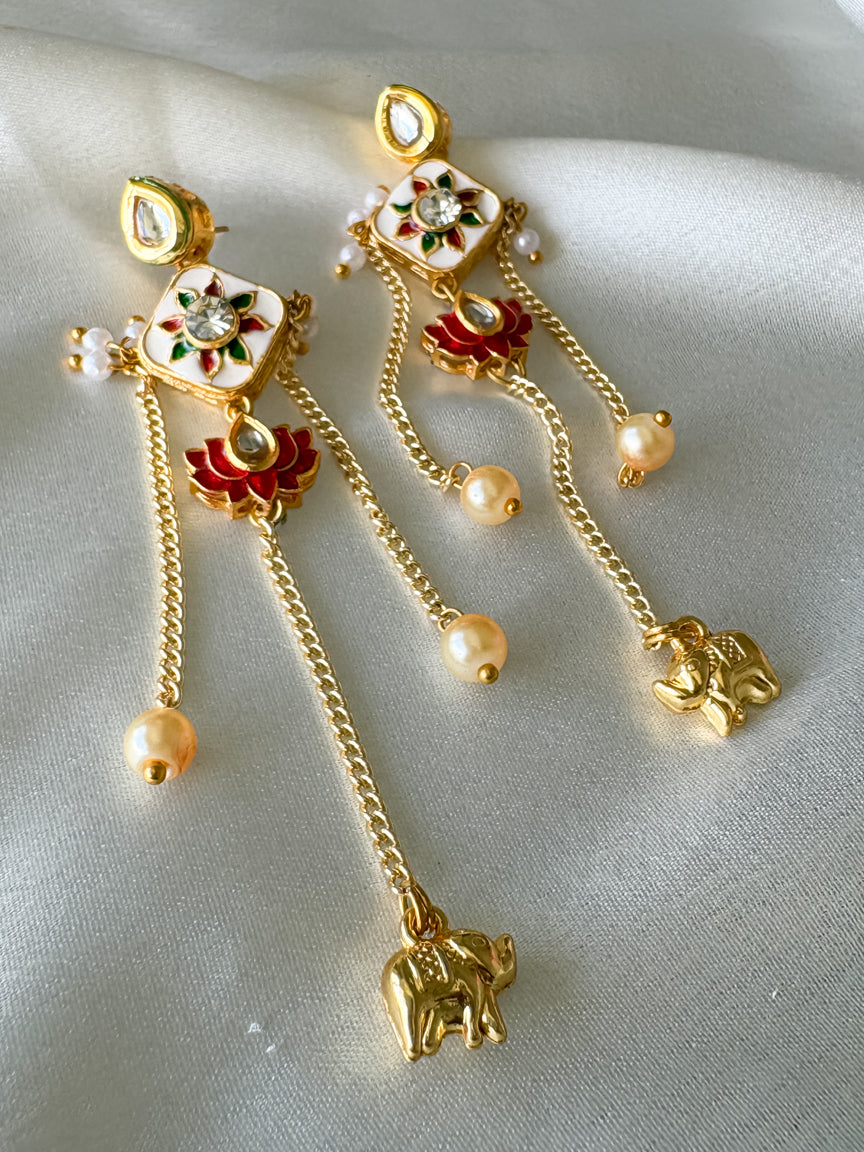Kundan Lotus Earrings