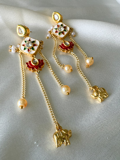 Kundan Lotus Earrings