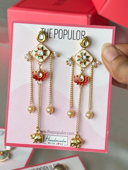 Kundan Lotus Earrings
