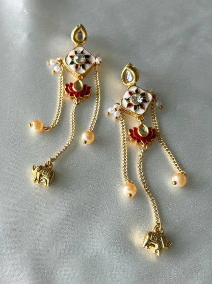 Kundan Lotus Earrings