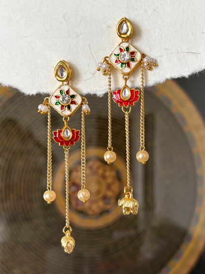 Kundan Lotus Earrings