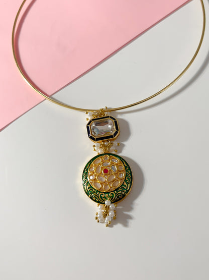 Kundan necklace | Hasli | Kundan Earrings 