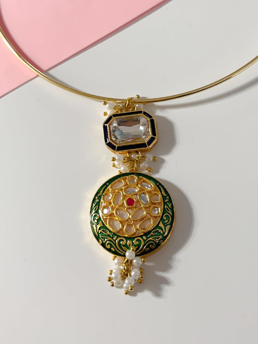 Kundan necklace | Hasli | Kundan Earrings 