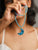 druzy moon necklace, blue moon pendant; druzy pendant; moon necklace
