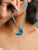 druzy moon necklace, blue moon pendant; druzy pendant; moon necklace