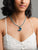 druzy moon necklace, blue moon pendant; druzy pendant; moon necklace