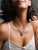 heart pendant; blue heart pendant; summer necklace; blue necklace; layered necklace