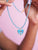 heart pendant; blue heart pendant; summer necklace; blue necklace; layered necklace