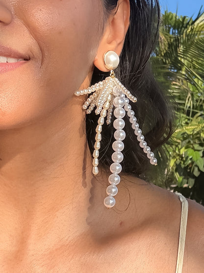 Pearl Palm Tree Earrings