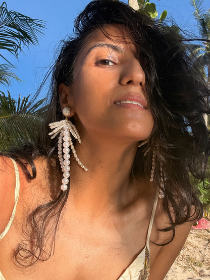 Pearl Palm Tree Earrings