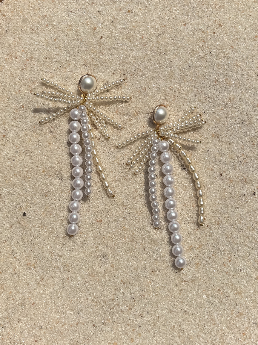 Pearl Palm Tree Earrings