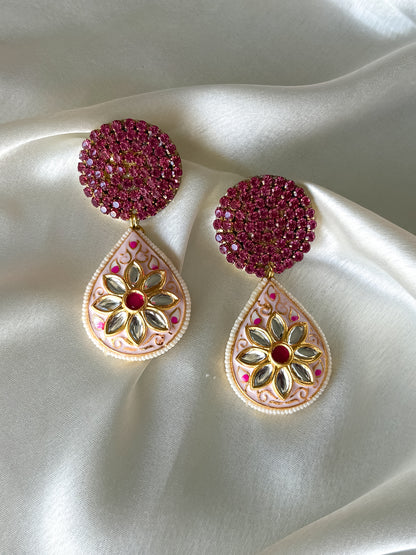 Rani Pink Statement Earrings