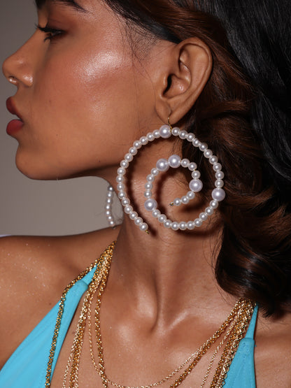 Pearl Spiral Earrings