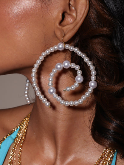 Pearl Spiral Earrings