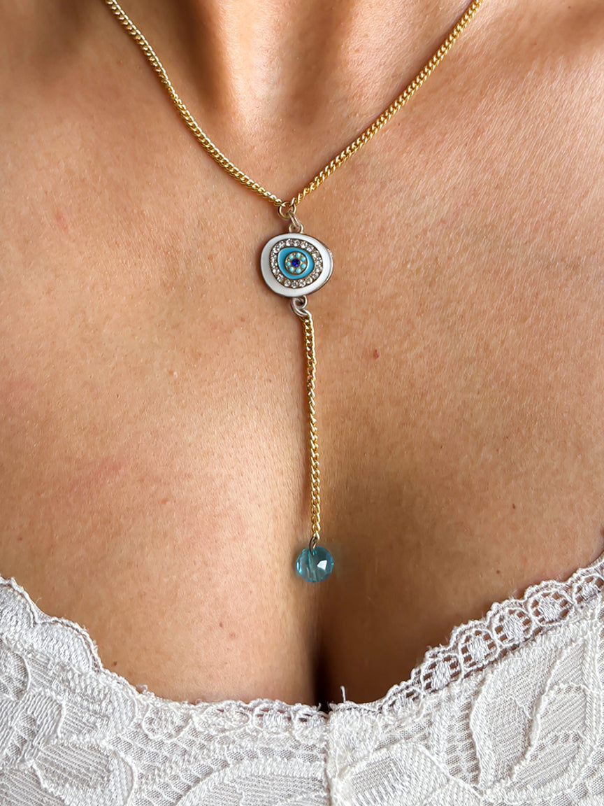 White Evil Eye Necklace