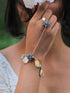 Crystals and Leaf Hand Chain