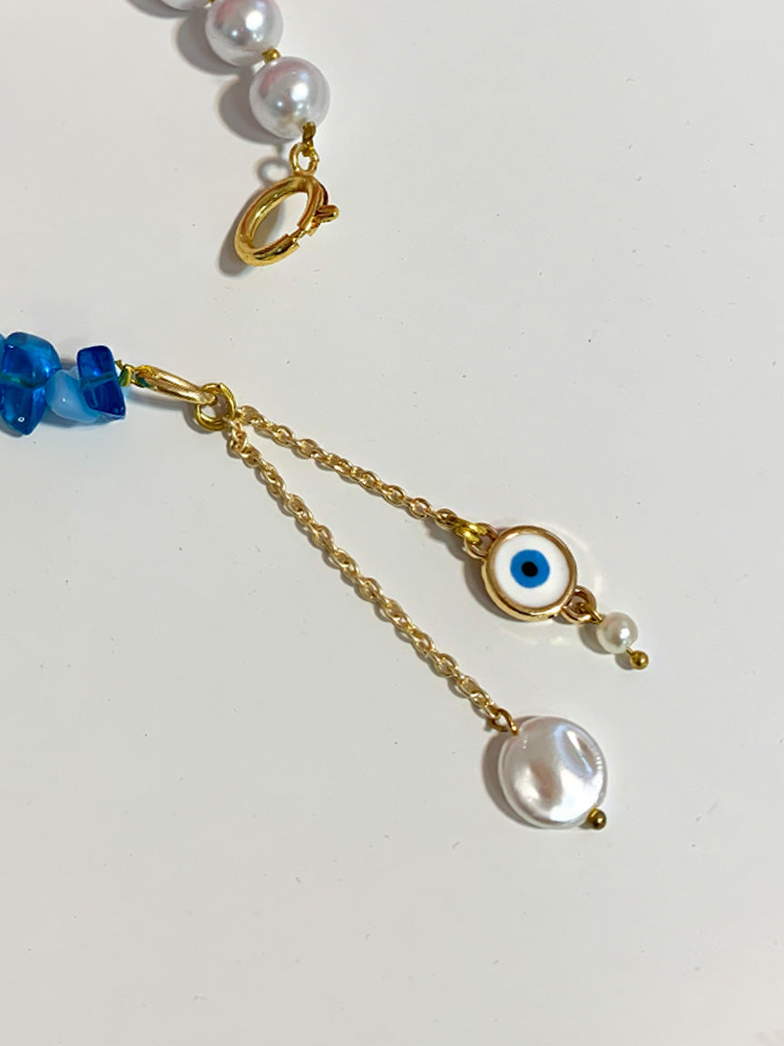 Mini Round SWAROVSKI Evil Eye Necklace | Stakora