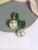 Emerald and Pearl Earstuds