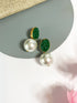 Emerald and Pearl Earstuds
