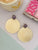 Gold Disc & Purple Stud Earrings