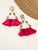 Pearl Triangles With Pink Tassels