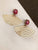 Fan Earrings With Red Stud