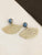 Fan Earrings With Blue Stud