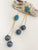 Disco Ball & Blue Stone Earrings