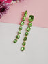 Green Crystals Dangler Drop Earrings