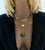 Gold Leaf Chain + Coin and Crystal Pendant