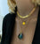 Gold Leaf Chain + Coin and Crystal Pendant