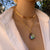 Gold Leaf Chain + Crystal Necklace