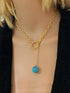 Blue Crystal Gold Necklace