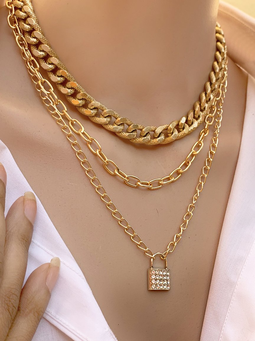 Evil Eye Layered 18k Gold Plated Lariat Necklace Set – Ettika